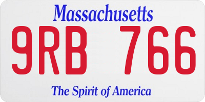 MA license plate 9RB766