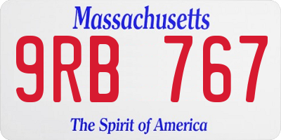 MA license plate 9RB767