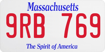 MA license plate 9RB769