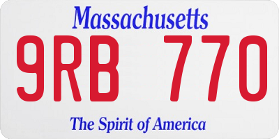 MA license plate 9RB770