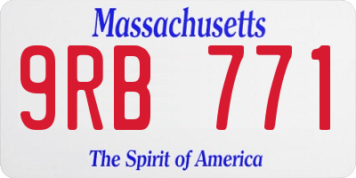 MA license plate 9RB771