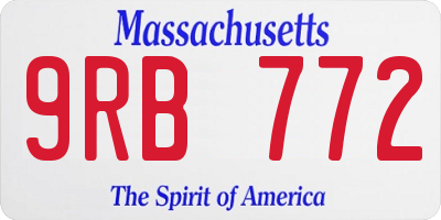 MA license plate 9RB772