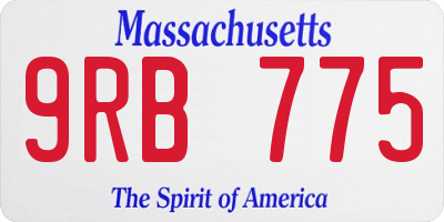 MA license plate 9RB775