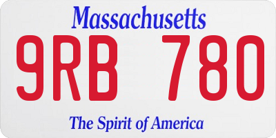 MA license plate 9RB780