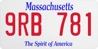 MA license plate 9RB781