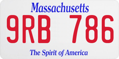 MA license plate 9RB786