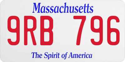 MA license plate 9RB796