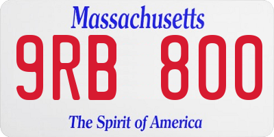 MA license plate 9RB800