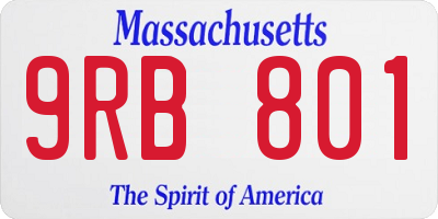 MA license plate 9RB801