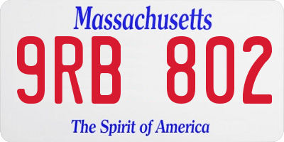 MA license plate 9RB802