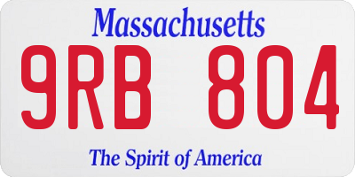 MA license plate 9RB804