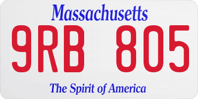 MA license plate 9RB805