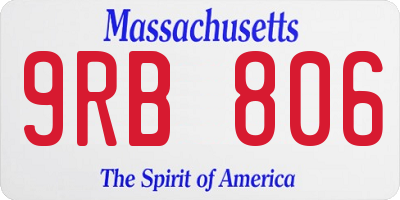 MA license plate 9RB806
