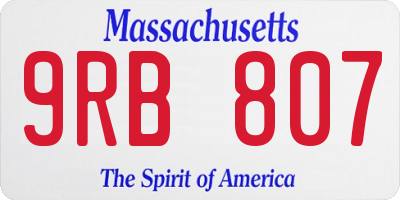 MA license plate 9RB807