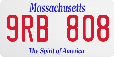MA license plate 9RB808