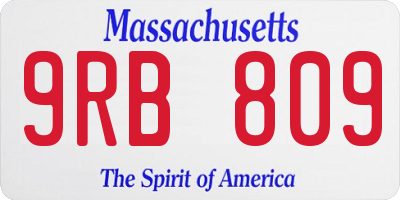 MA license plate 9RB809