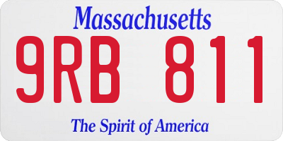 MA license plate 9RB811