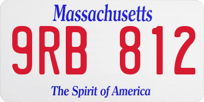 MA license plate 9RB812
