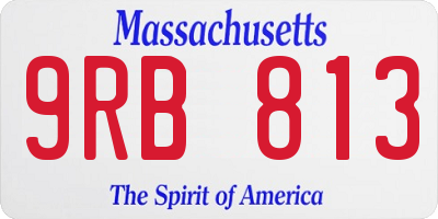 MA license plate 9RB813