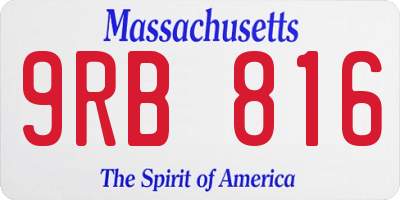 MA license plate 9RB816