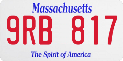 MA license plate 9RB817