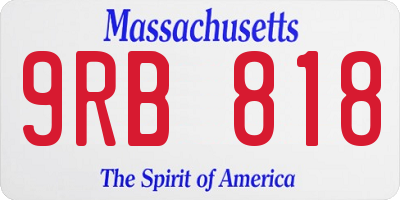 MA license plate 9RB818