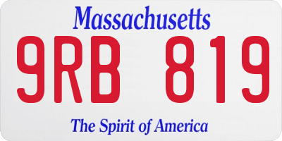MA license plate 9RB819