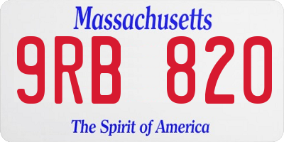MA license plate 9RB820