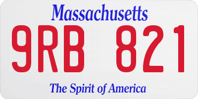 MA license plate 9RB821