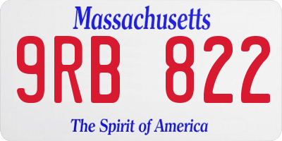 MA license plate 9RB822