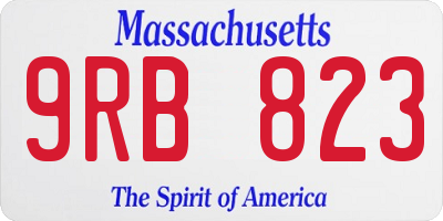 MA license plate 9RB823