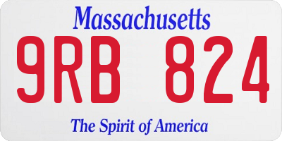 MA license plate 9RB824