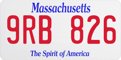MA license plate 9RB826