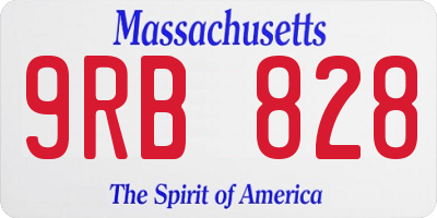 MA license plate 9RB828