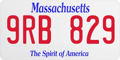 MA license plate 9RB829