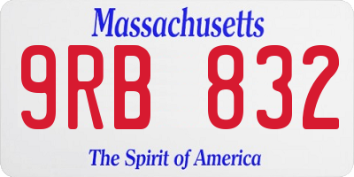 MA license plate 9RB832