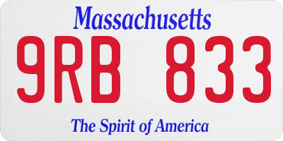 MA license plate 9RB833