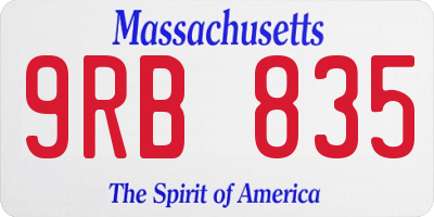 MA license plate 9RB835
