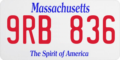 MA license plate 9RB836