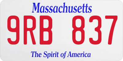 MA license plate 9RB837