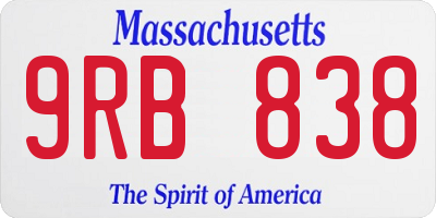 MA license plate 9RB838
