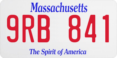 MA license plate 9RB841