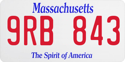 MA license plate 9RB843