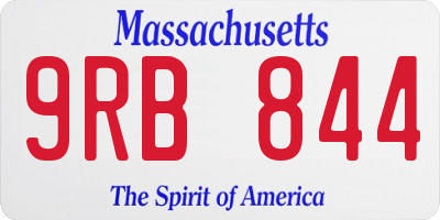 MA license plate 9RB844