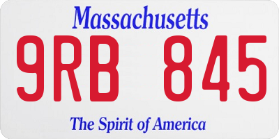 MA license plate 9RB845