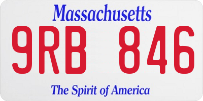 MA license plate 9RB846