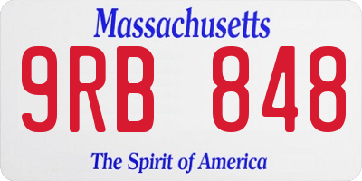 MA license plate 9RB848