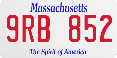 MA license plate 9RB852
