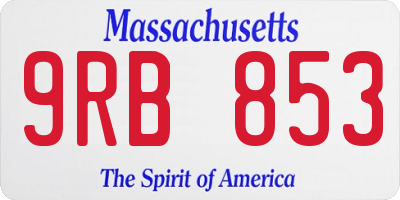 MA license plate 9RB853