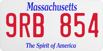 MA license plate 9RB854